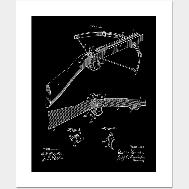 Crossbow Vintage Patent Hand Drawing Wall Art by TheYoungDesigns